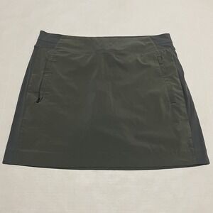 Athleta Skirt Skort Women's Zip Pockets Golf Tennis Size 12 Gray Green